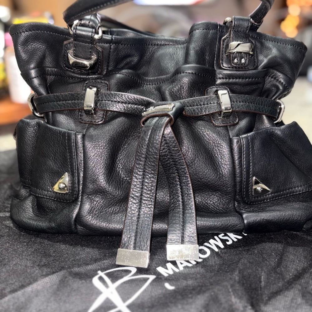 B’Makowsky Black Leather Women’s Bag ENC